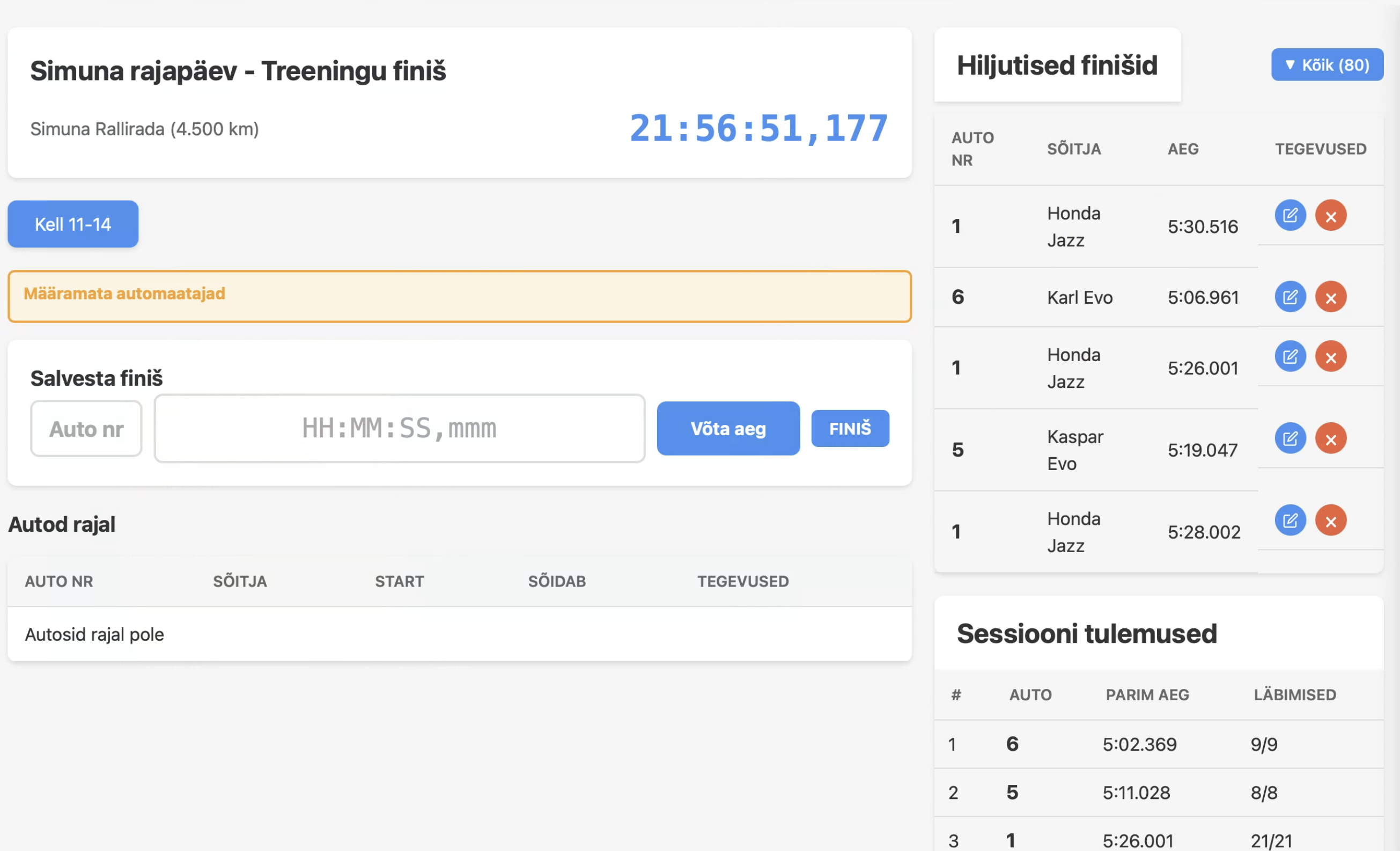 Finiši ajavõtja töölaud